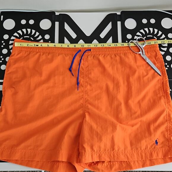 Polo Ralph Lauren Vintage 5" Swim Trunk in Orange and Blue FLAWS | Men's XL - Picture 7 of 15